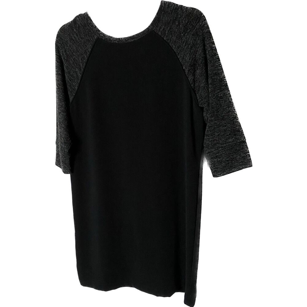 Ann Taylor Loft Black 3/4 Sleeve Knit Sweater Dress Size 8 Women's Knee Length